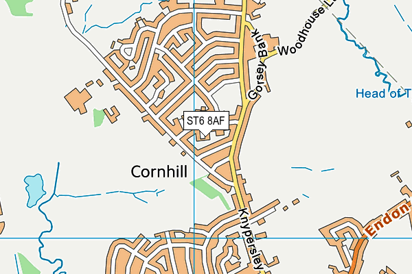 ST6 8AF map - OS VectorMap District (Ordnance Survey)