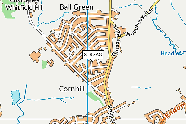 ST6 8AG map - OS VectorMap District (Ordnance Survey)