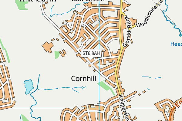 ST6 8AH map - OS VectorMap District (Ordnance Survey)