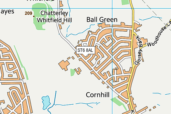 ST6 8AL map - OS VectorMap District (Ordnance Survey)