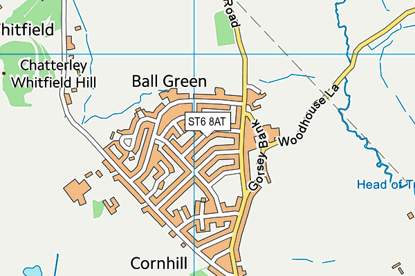 ST6 8AT map - OS VectorMap District (Ordnance Survey)