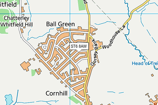 ST6 8AW map - OS VectorMap District (Ordnance Survey)