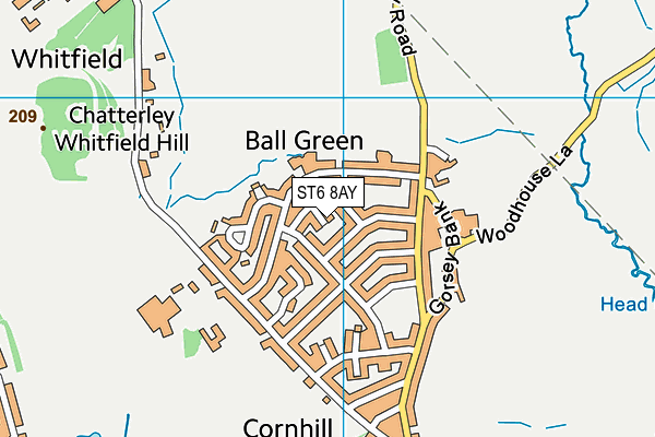 ST6 8AY map - OS VectorMap District (Ordnance Survey)