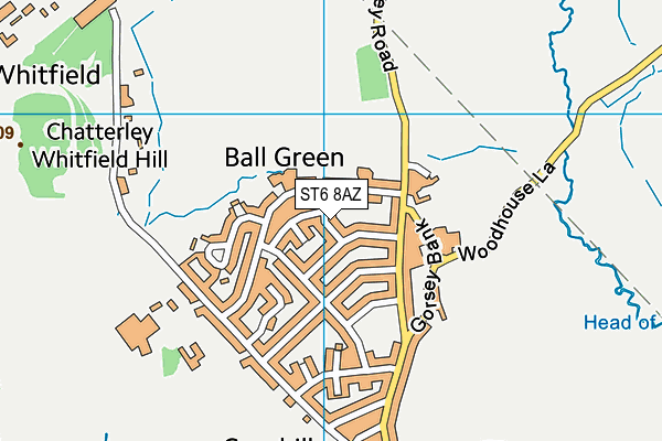 ST6 8AZ map - OS VectorMap District (Ordnance Survey)