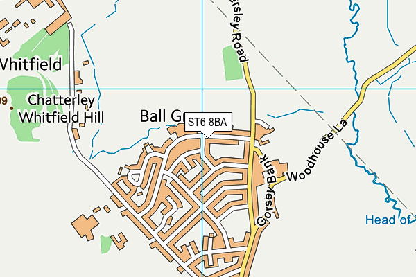 Ball Green map (ST6 8BA) - OS VectorMap District (Ordnance Survey)