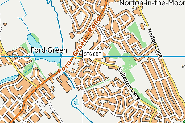 ST6 8BF map - OS VectorMap District (Ordnance Survey)