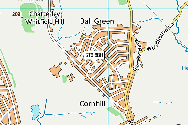 ST6 8BH map - OS VectorMap District (Ordnance Survey)