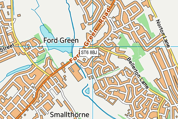 ST6 8BJ map - OS VectorMap District (Ordnance Survey)