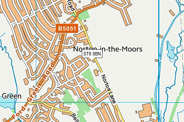 ST6 8BN map - OS VectorMap District (Ordnance Survey)