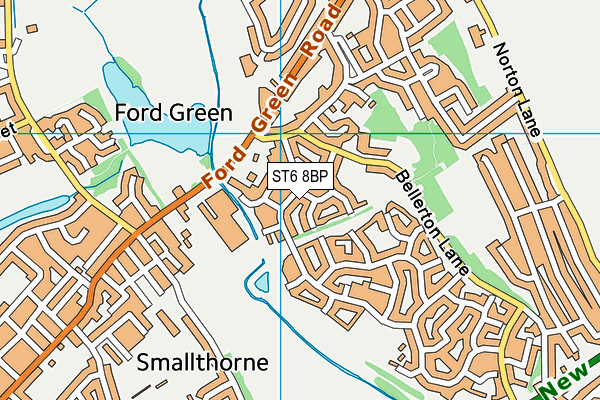 ST6 8BP map - OS VectorMap District (Ordnance Survey)