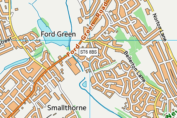 ST6 8BS map - OS VectorMap District (Ordnance Survey)