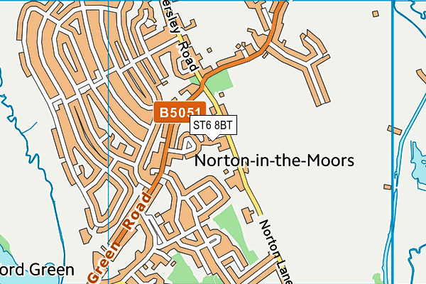 ST6 8BT map - OS VectorMap District (Ordnance Survey)