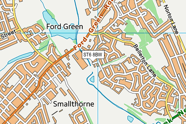 ST6 8BW map - OS VectorMap District (Ordnance Survey)