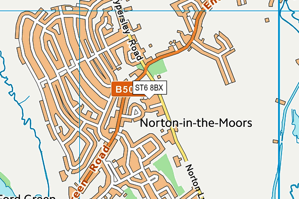 ST6 8BX map - OS VectorMap District (Ordnance Survey)