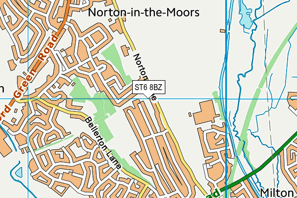 ST6 8BZ map - OS VectorMap District (Ordnance Survey)