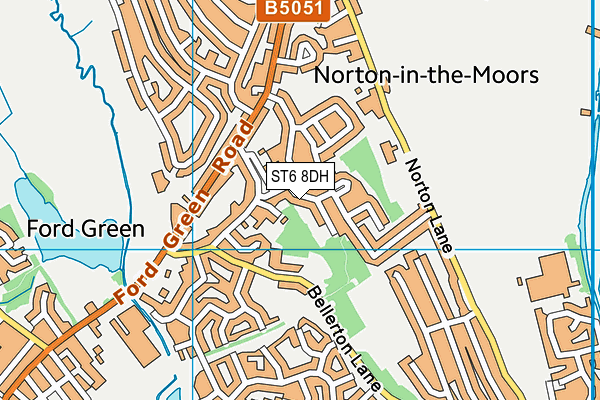 ST6 8DH map - OS VectorMap District (Ordnance Survey)