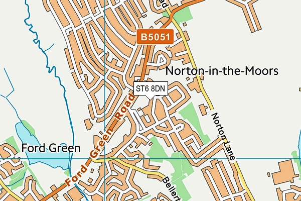 ST6 8DN map - OS VectorMap District (Ordnance Survey)