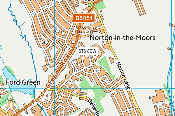 ST6 8DW map - OS VectorMap District (Ordnance Survey)