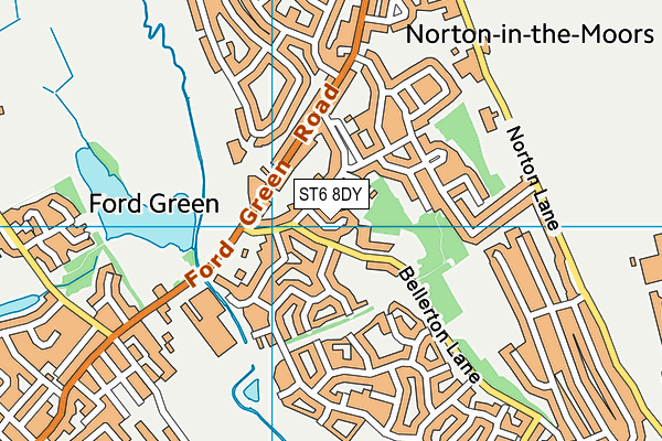 ST6 8DY map - OS VectorMap District (Ordnance Survey)