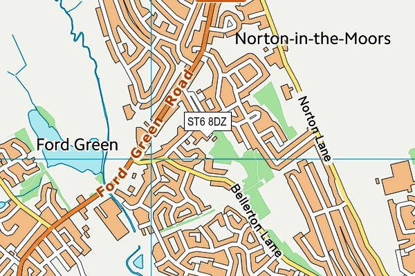 ST6 8DZ map - OS VectorMap District (Ordnance Survey)