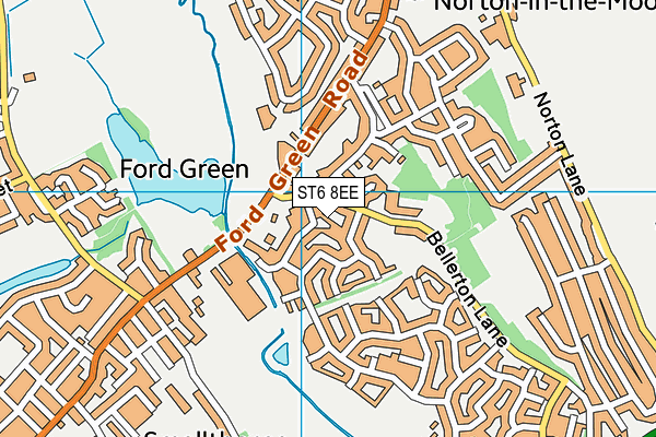 ST6 8EE map - OS VectorMap District (Ordnance Survey)