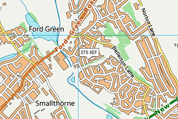 ST6 8EF map - OS VectorMap District (Ordnance Survey)