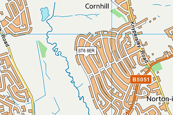 ST6 8ER map - OS VectorMap District (Ordnance Survey)