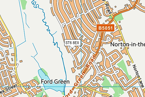 ST6 8EX map - OS VectorMap District (Ordnance Survey)
