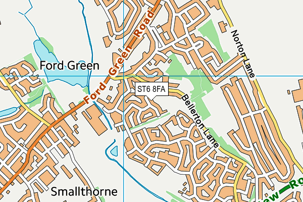 ST6 8FA map - OS VectorMap District (Ordnance Survey)