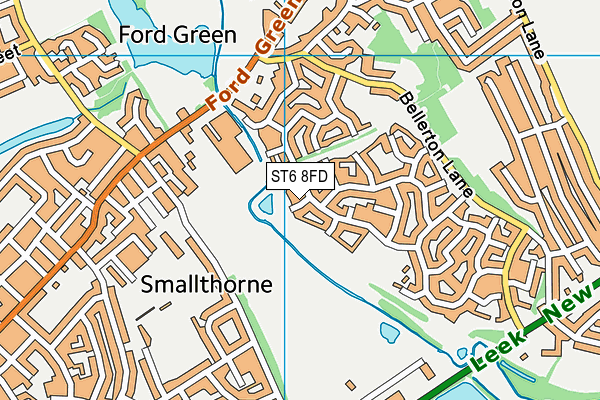 ST6 8FD map - OS VectorMap District (Ordnance Survey)