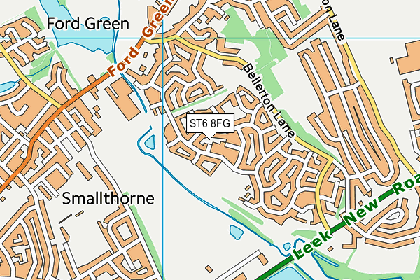 ST6 8FG map - OS VectorMap District (Ordnance Survey)