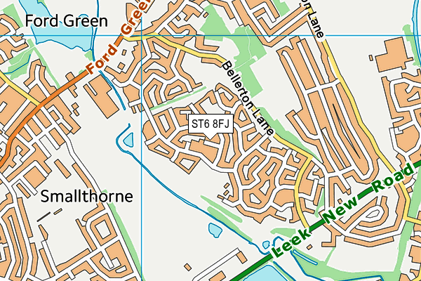 ST6 8FJ map - OS VectorMap District (Ordnance Survey)