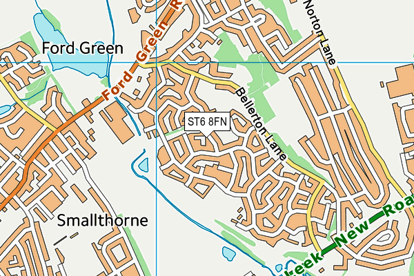 ST6 8FN map - OS VectorMap District (Ordnance Survey)