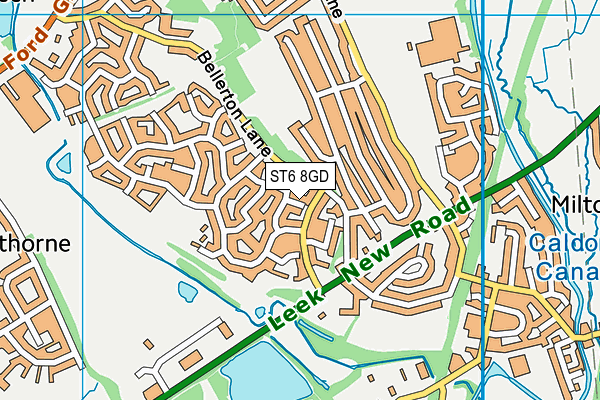 ST6 8GD map - OS VectorMap District (Ordnance Survey)