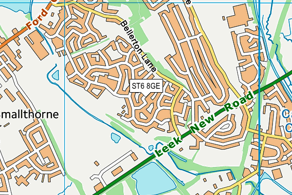 ST6 8GE map - OS VectorMap District (Ordnance Survey)