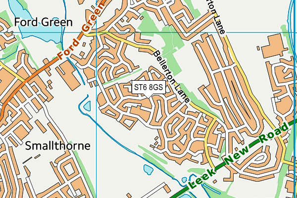 ST6 8GS map - OS VectorMap District (Ordnance Survey)