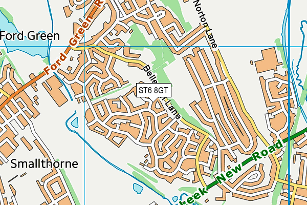 ST6 8GT map - OS VectorMap District (Ordnance Survey)