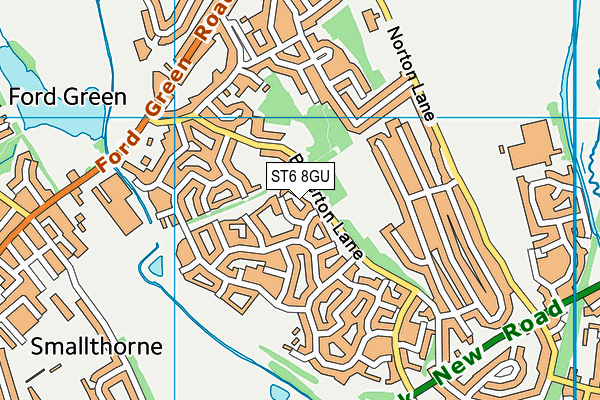 ST6 8GU map - OS VectorMap District (Ordnance Survey)