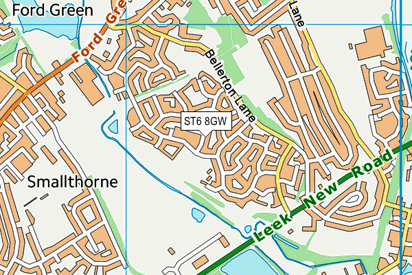 ST6 8GW map - OS VectorMap District (Ordnance Survey)