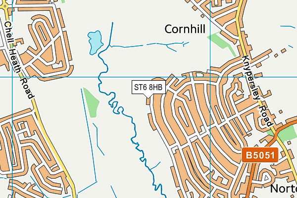 ST6 8HB map - OS VectorMap District (Ordnance Survey)