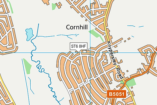 ST6 8HF map - OS VectorMap District (Ordnance Survey)