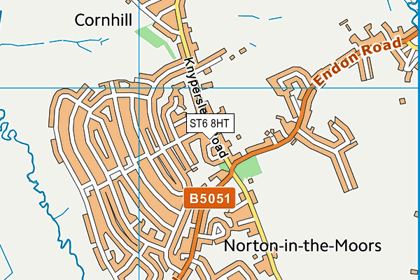 ST6 8HT map - OS VectorMap District (Ordnance Survey)