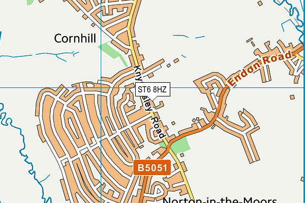 ST6 8HZ map - OS VectorMap District (Ordnance Survey)