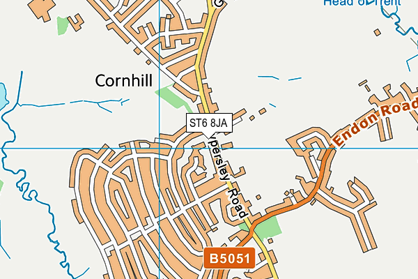 ST6 8JA map - OS VectorMap District (Ordnance Survey)