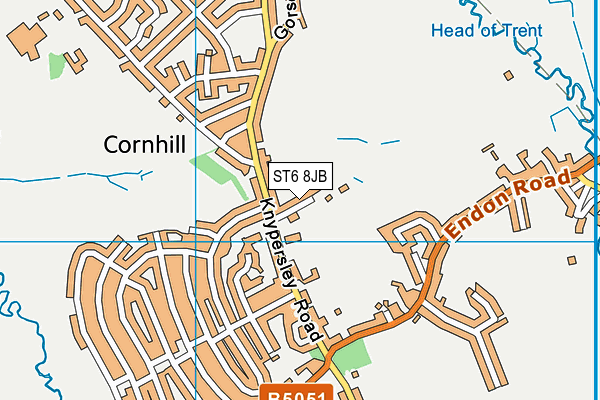 ST6 8JB map - OS VectorMap District (Ordnance Survey)