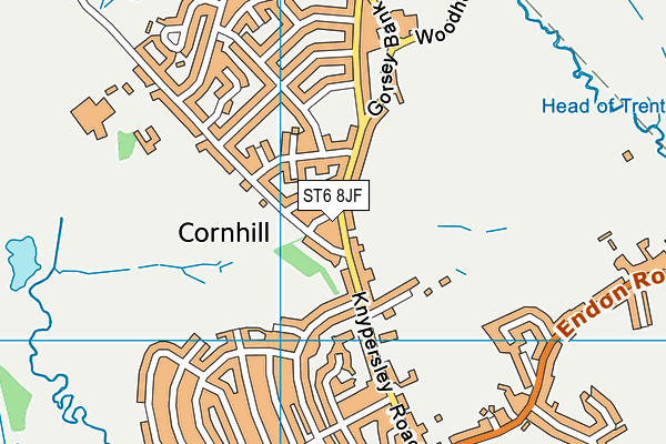 ST6 8JF map - OS VectorMap District (Ordnance Survey)