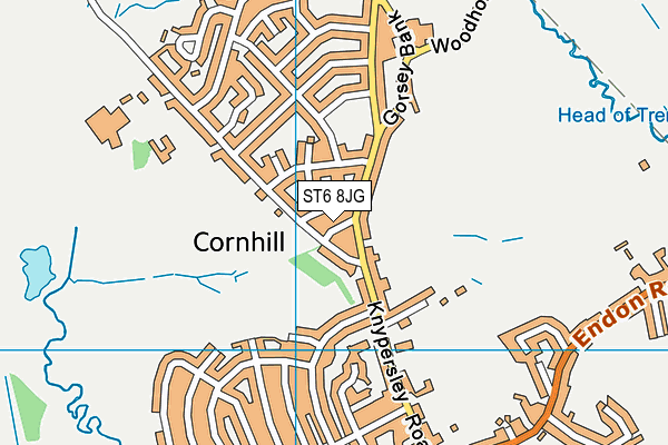 ST6 8JG map - OS VectorMap District (Ordnance Survey)