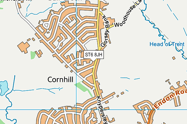 ST6 8JH map - OS VectorMap District (Ordnance Survey)