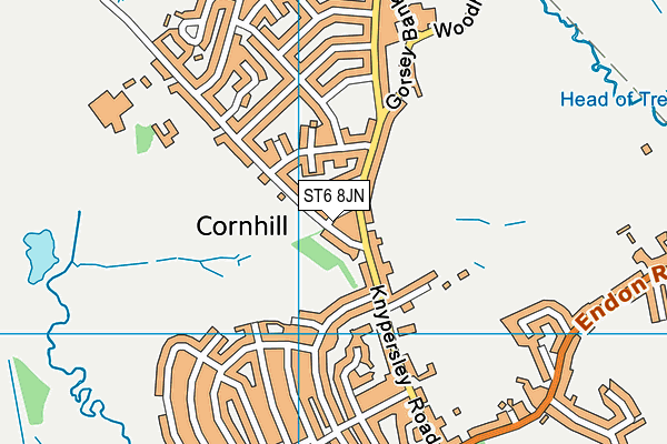 ST6 8JN map - OS VectorMap District (Ordnance Survey)