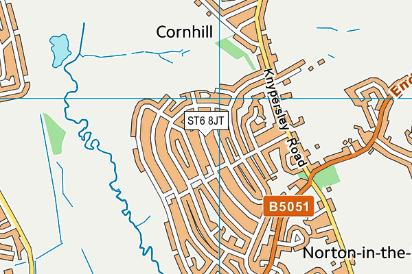 ST6 8JT map - OS VectorMap District (Ordnance Survey)